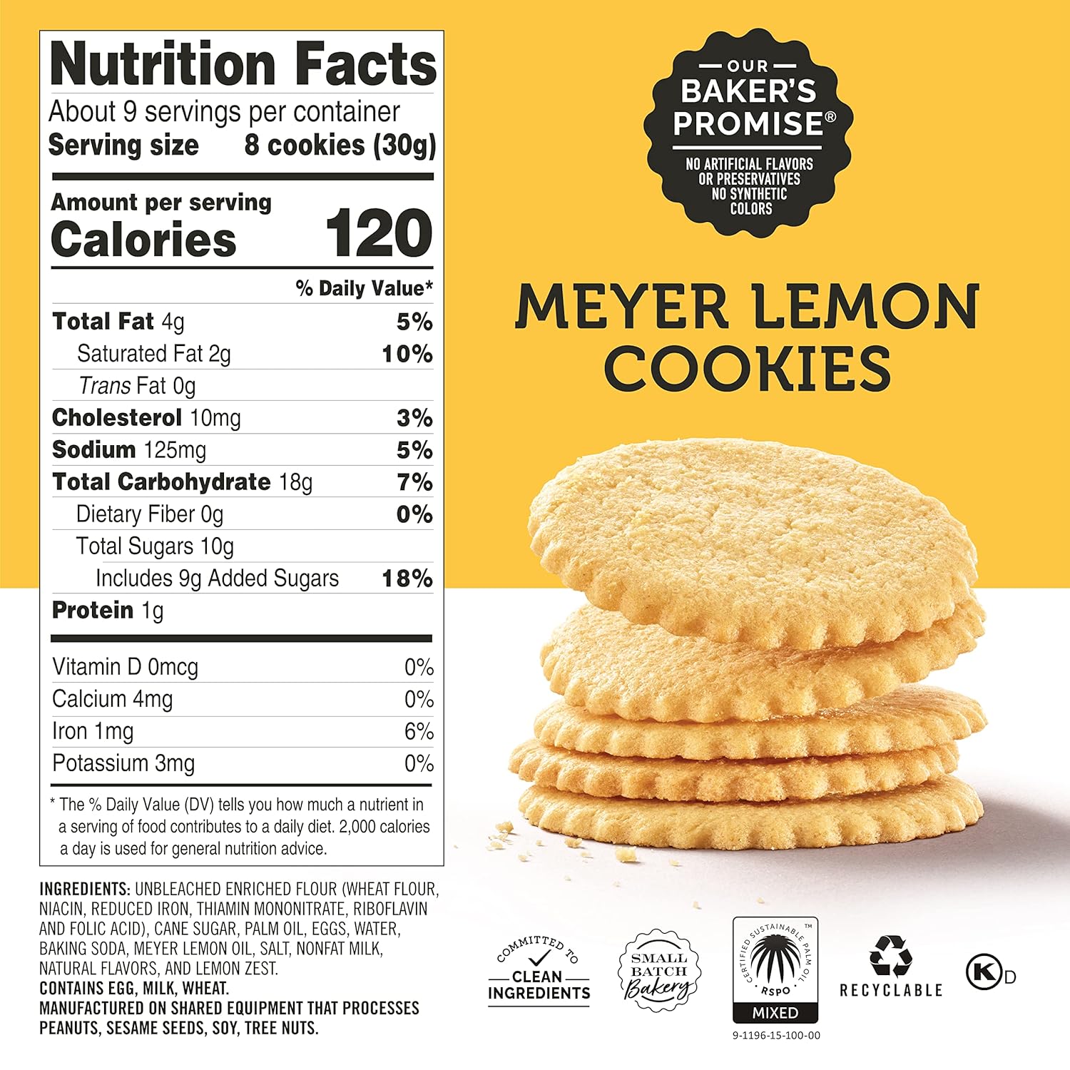 Dewey’S Bakery Meyer Lemon Moravian Cookie Thins | Baked In Small Batches | Real, Simple Ingredients | Time-Honored Southern Bakery Recipe | 9 Oz (Pack Of 6)