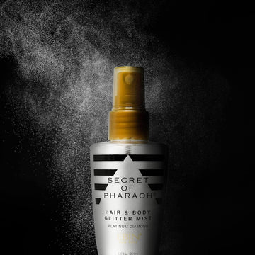 Ebin New York Secret Of Pharaoh Hair & Body Glitter Mist Spray, Easy To Apply, Hydrating, Cruelty-Free, Gifts For Girls, Boys, Men - Platinum, 2.37 Fl Oz