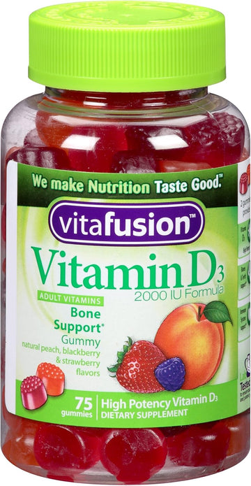 Vitafusion, Vitamin D3 Gummy Vitamins 2000 IU, 75-Count (Pack of 2)