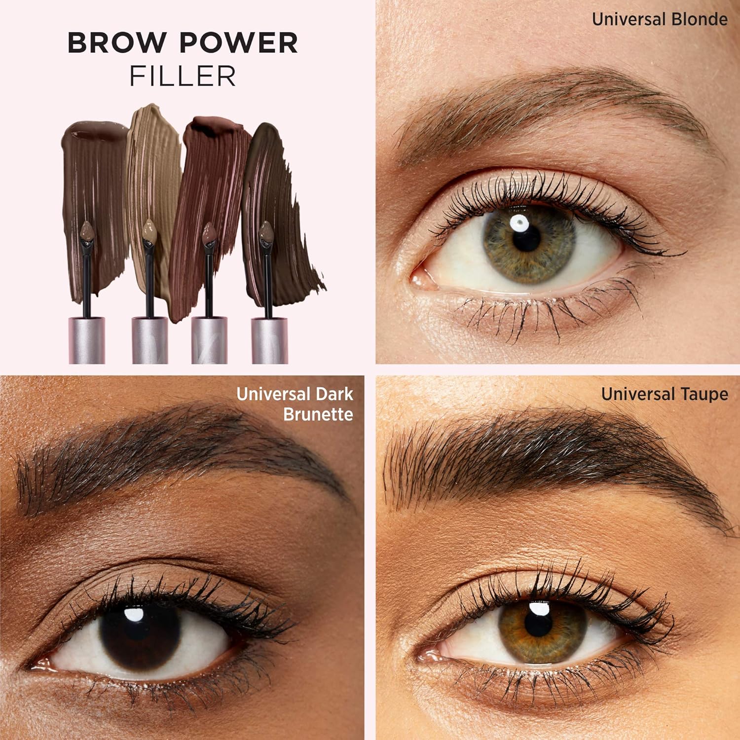 IT Cosmetics Brow Power Filler, Universal Dark Brunette - Volumizing Tinted Fiber Brow Gel - Instantly Fills, Shapes & Sets Your Brows - Waterproof Formula Lasts Up To 16 Hours - 0.14 fl oz : Beauty & Personal Care