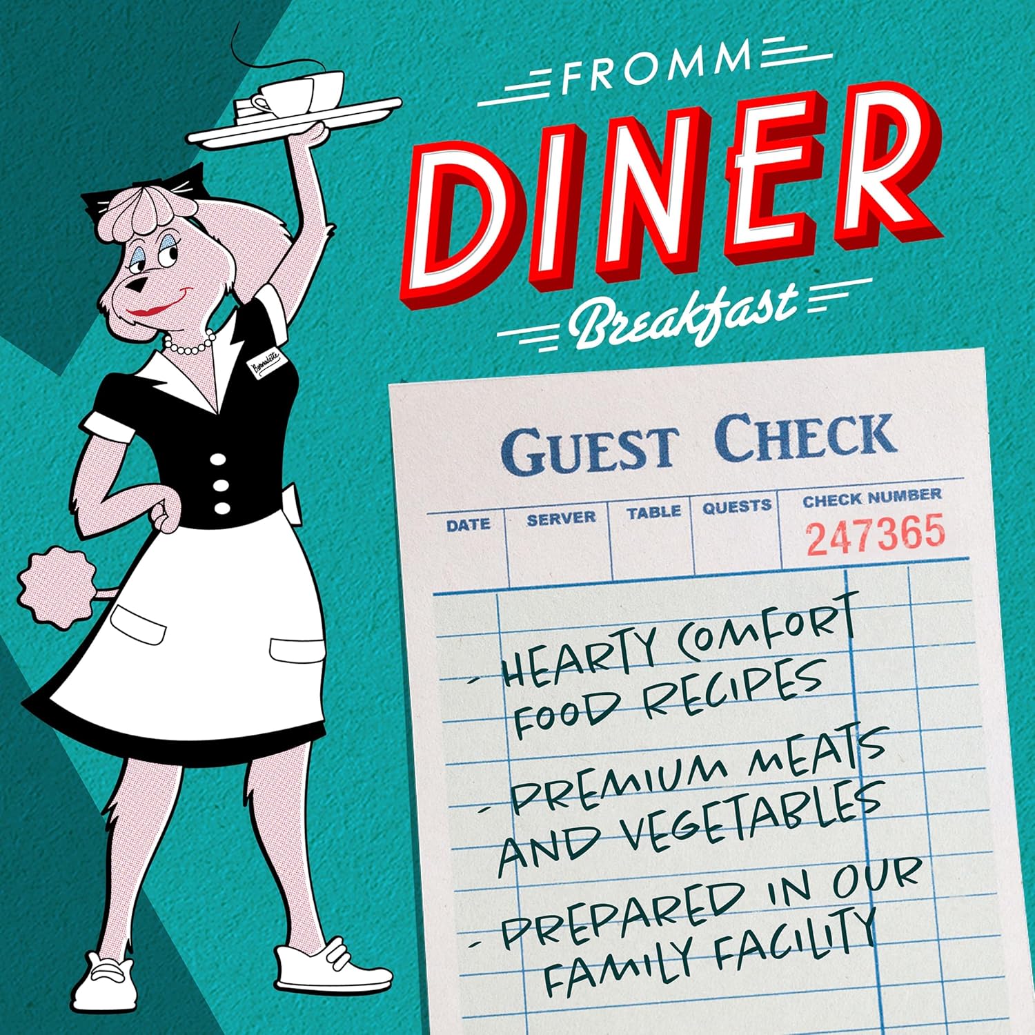 Fromm Diner Breakfast Sam's Steak & Eggs Beef & Eggs Recipe in Gravy Dog Food - Premium Wet Dog Food - Beef Recipe - Case of 12 Cans : Pet Supplies