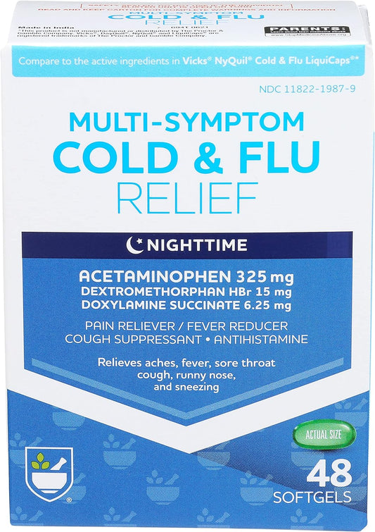 Rite Aid Cold and Flu Relief Bundle, Pain Relief, Congestion Relief, Fever Reducer, Sinus Medicine for Adults, Decongestants for Adults