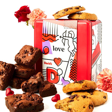 David’S Cookies Gluten-Free Assorted Cookies And Brownies 2Lbs – Comes In A Beautiful Love-Themed Tin Gift Box – Delicious Gourmet Food Gift For Loved Ones, Friends And Family This Valentine'S Day