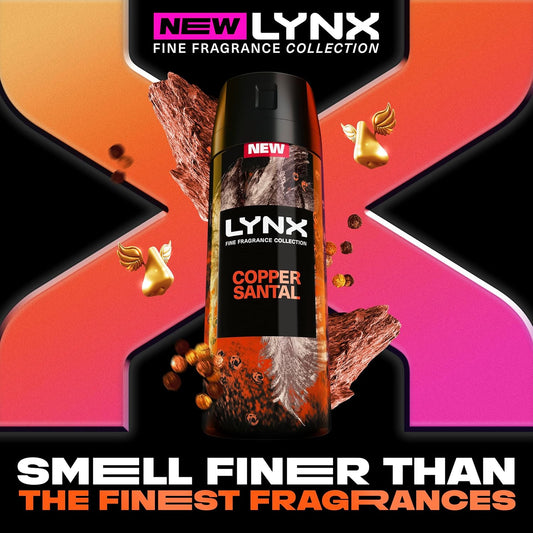 Lynx Fine Fragrance Collection Copper Santal Premium Deodorant Bodyspray 150 Ml