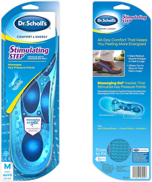 Dr. Scholl’s Comfort and Energy Stimulating Step Insoles for Men, 1 Pair, Size 8-13