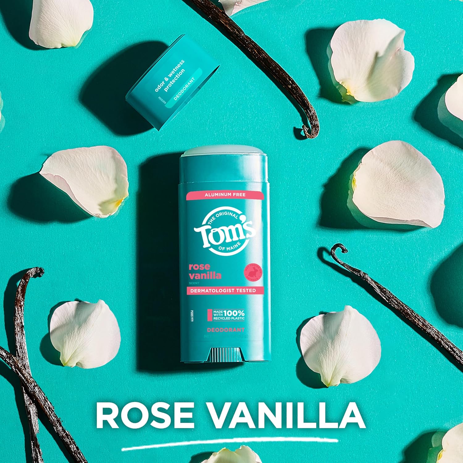 Tom’s of Maine Rose Vanilla Natural Deodorant for Women and Men, Aluminum Free, 3.25 oz, 2-Pack : Beauty & Personal Care