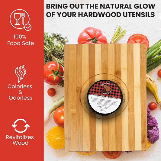 Cutting Board Cream - Wood Wax - Wood Conditioner - Food Grade Wax for Wooden Utensils, Tools, Countertops - Cutting Board Wax - Cracking and Warping Protection - 120ml/4 oz - Beaver Wood Care