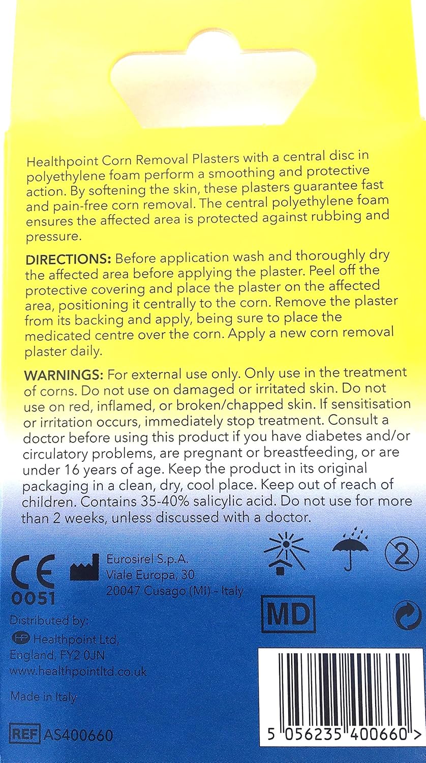 Healthpoint Corn Plasters With Salicylic Acid Relieves And Removes Corns 1 Size 12 Patches Total
