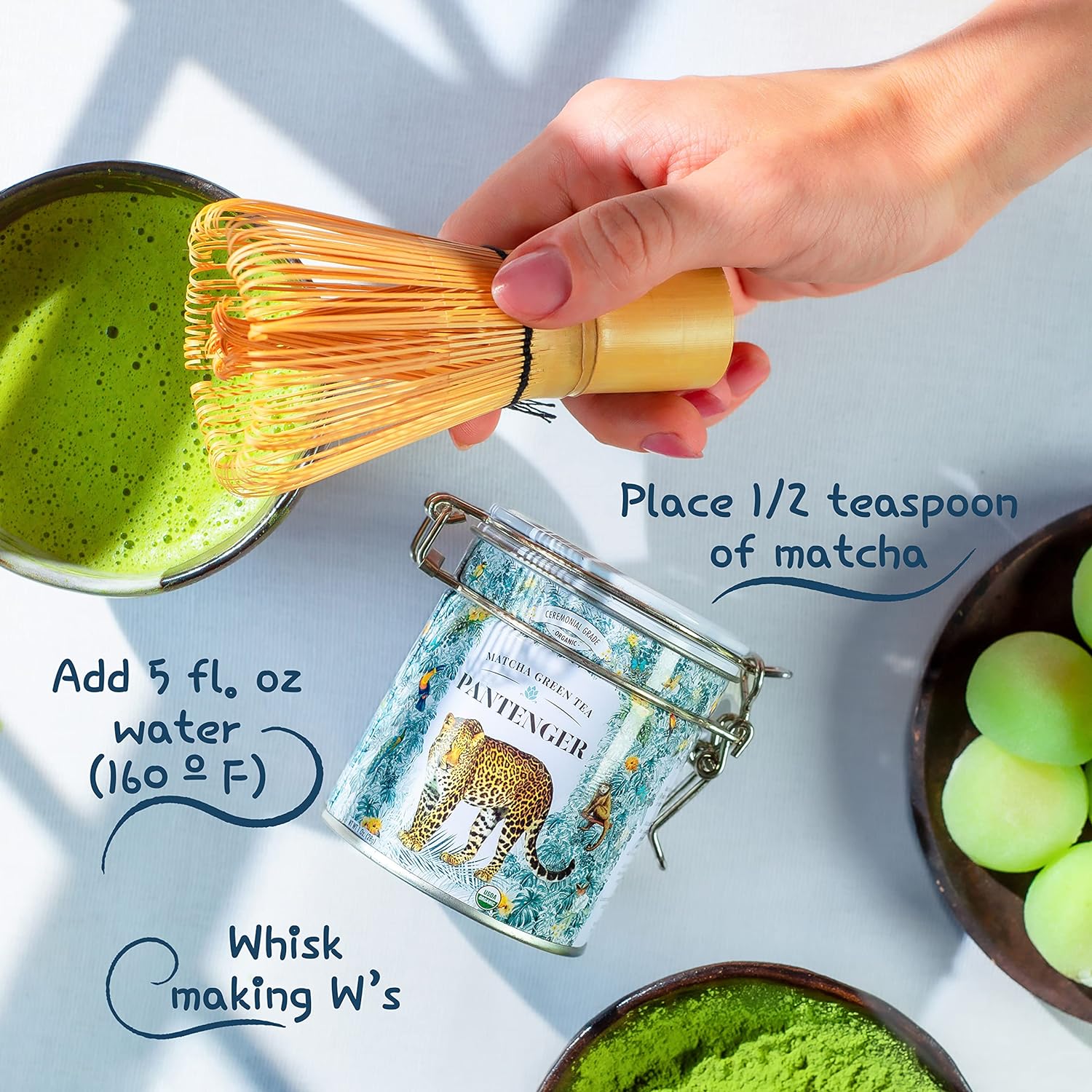 Organic Ceremonial Grade Matcha | Emerald Green, Creamy & Sweet (For A Matcha) | Japanese - First Harvest -Hand Picked - Stone Milled | By Pantenger