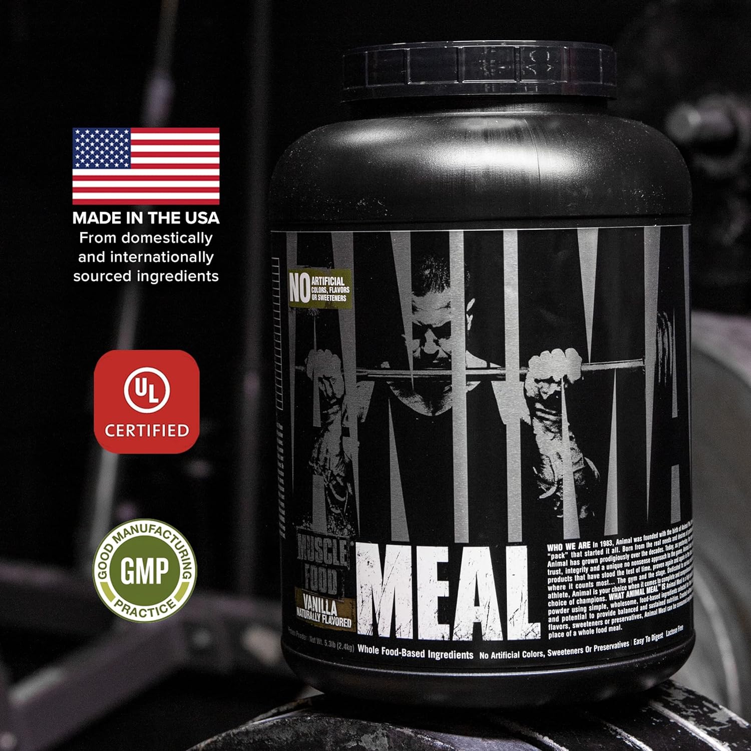 Animal Meal - All Natural High Calorie Meal Shake - Egg Whites, Beef Protein, Pea Protein, Vanilla
