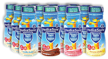 Niro Assortment | PediaSure Immune Support Shake 12 Pack | 3 Bottle Of Each Flavor Strawberry, Banana, Vanilla, and Chocolate Flavors| Protein Shake For Kids | 12 Pack | Niro Beverage Sleeve Included