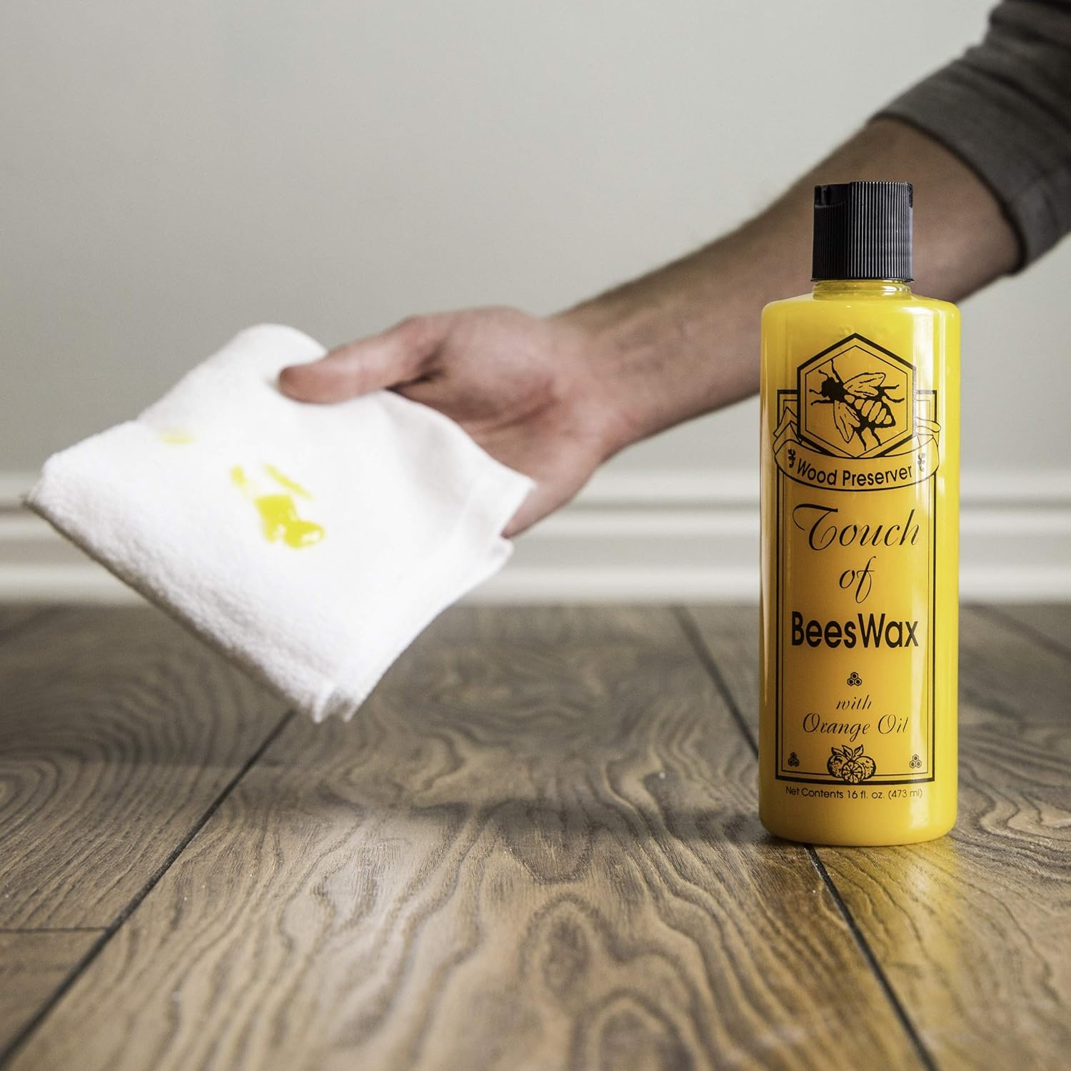 Touch of Oranges Beeswax Wood Polish Conditioner, Cleaner & Restorer Bundle Hardwood Floor Cleaner Spray Real Orange Oil - (32 & 16 oz ) : Health & Household