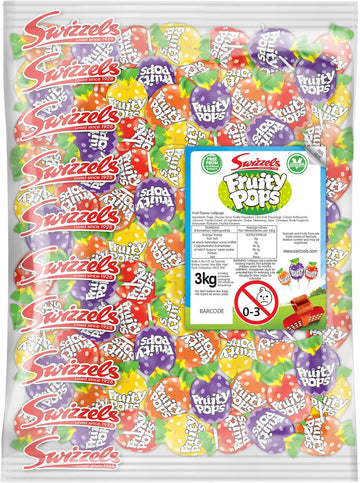 Swizzels Fruity Pops Lollies, Bulk Sweet Bag Of Fruity Pop Lollipops 3Kg (Pack Of 1)