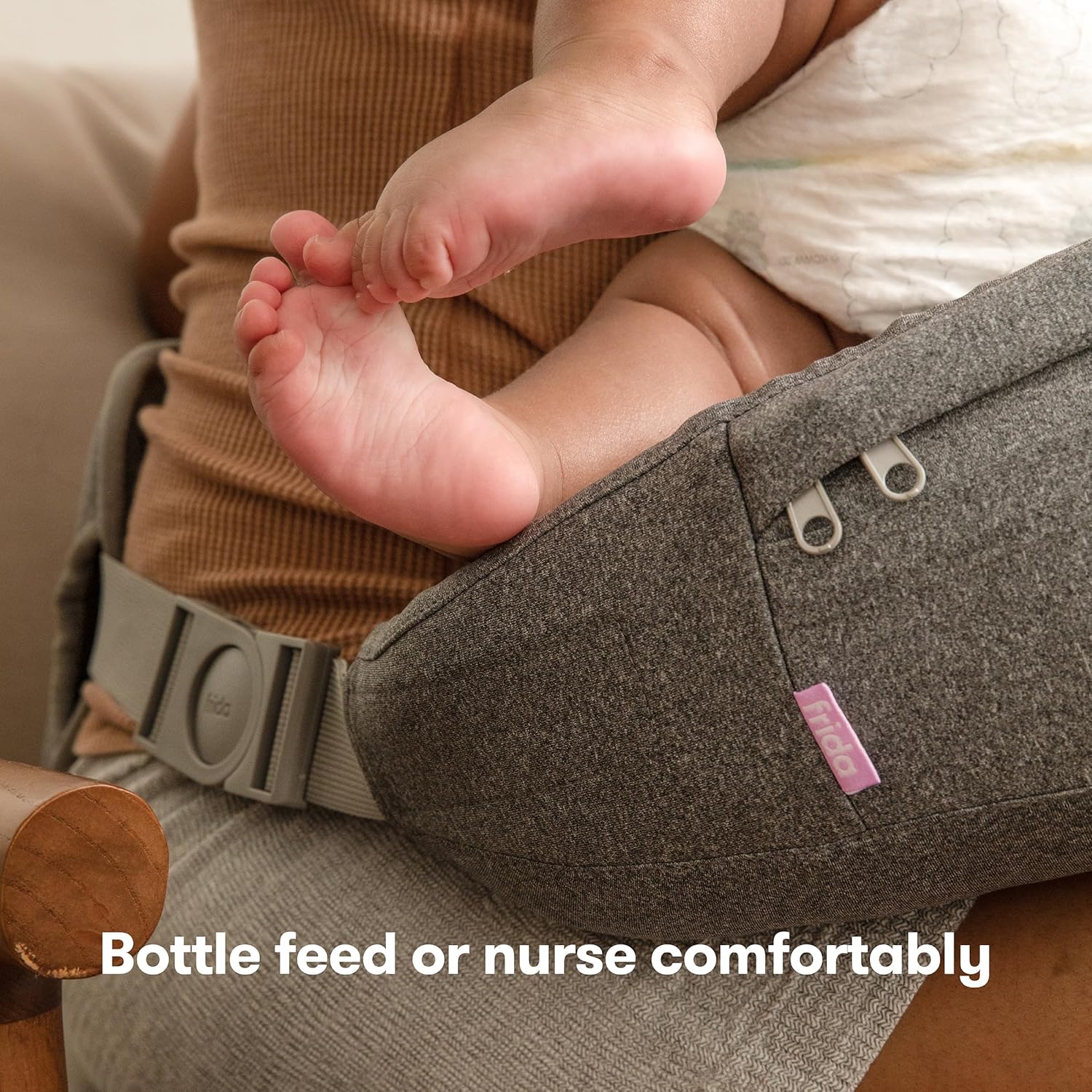 Frida Mom Nursing Pillow, Adjustable Breastfeeding Pillow for Mom & Baby Comfort with Back Support, Customizable Wrap Around Waist Strap, and Pockets for Heat Relief : Baby