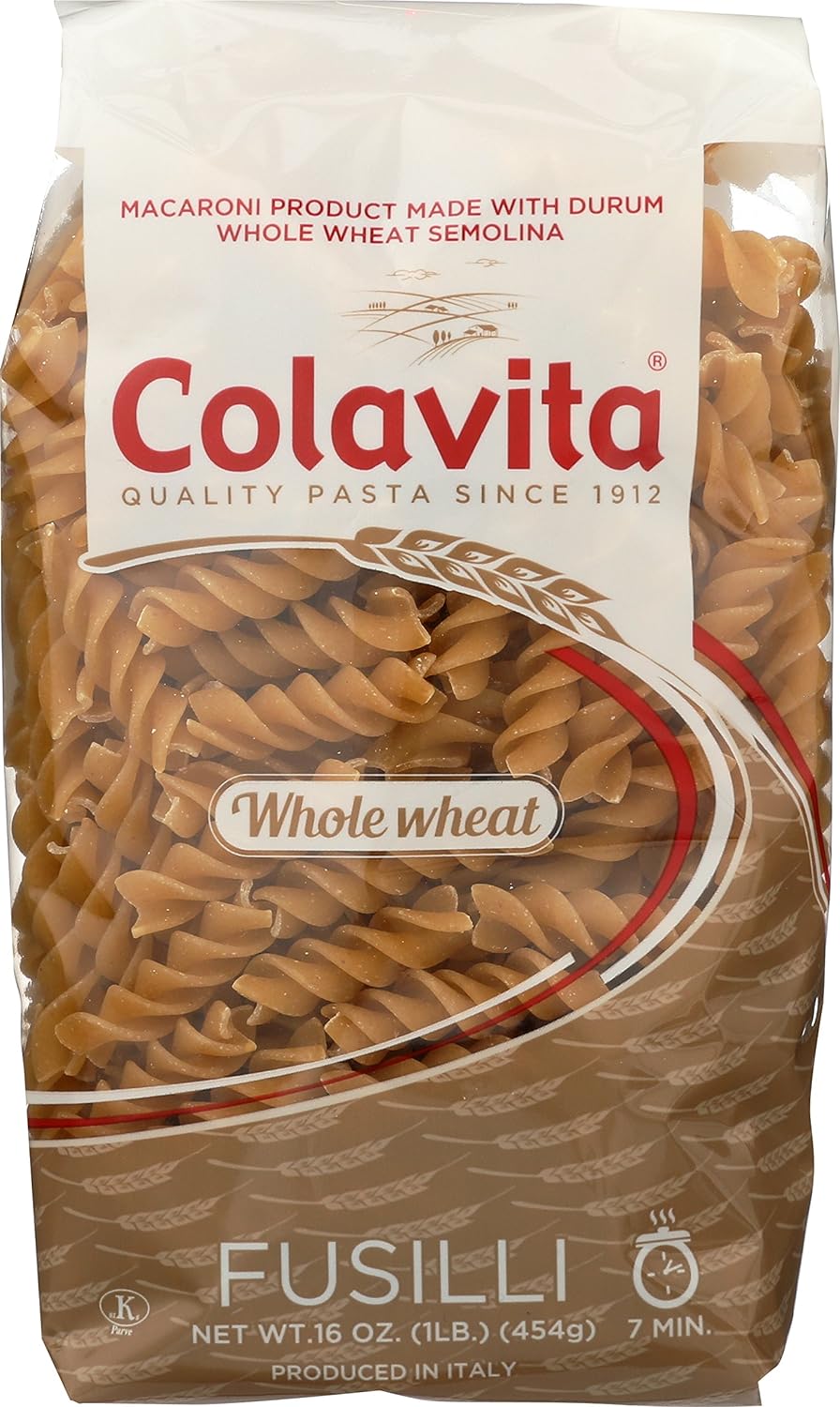 Colavita Pasta - Whole Wheat Cut Fusilli, 1 Pound - Pack of 20