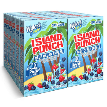 Wyler'S Light Island Punch, Blue Ocean Breeze, 10 Ct (Pack - 12)