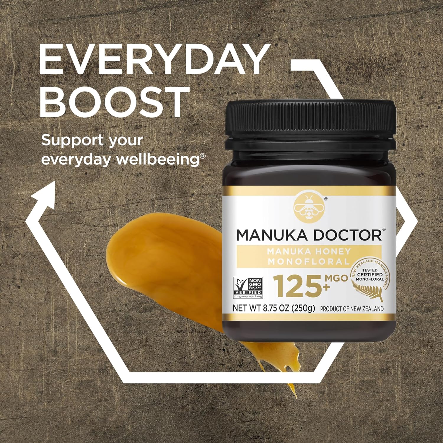 Manuka Doctor - Mgo 125+ Manuka Honey Monofloral, 100% Pure New Zealand Honey. Certified. Guaranteed. Raw. Non-Gmo (8.75 Oz) : Grocery & Gourmet Food