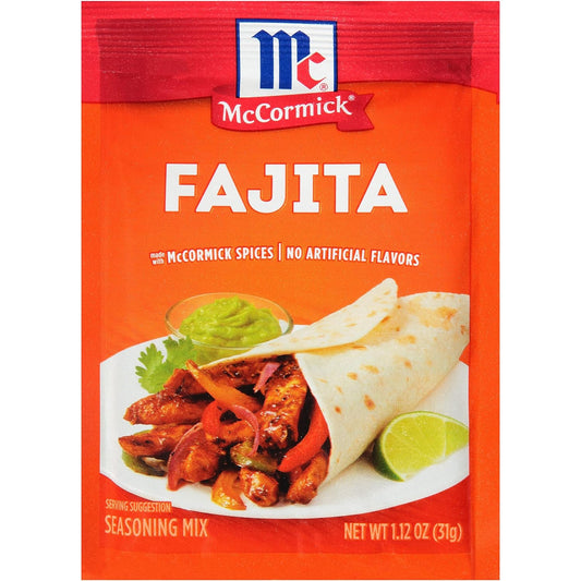 McCormick Fajita Seasoning Mix, 1.12 oz (Pack of 12)