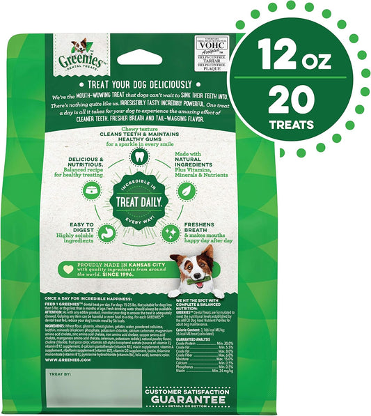 Greenies Original Petite Natural Dental Care Dog Treats, 12 Oz. Pack (20 Treats)