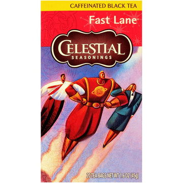 Celestial Seasonings Fast Lane Caffeinated Black Tea, 20 Count (Pack Of 6)