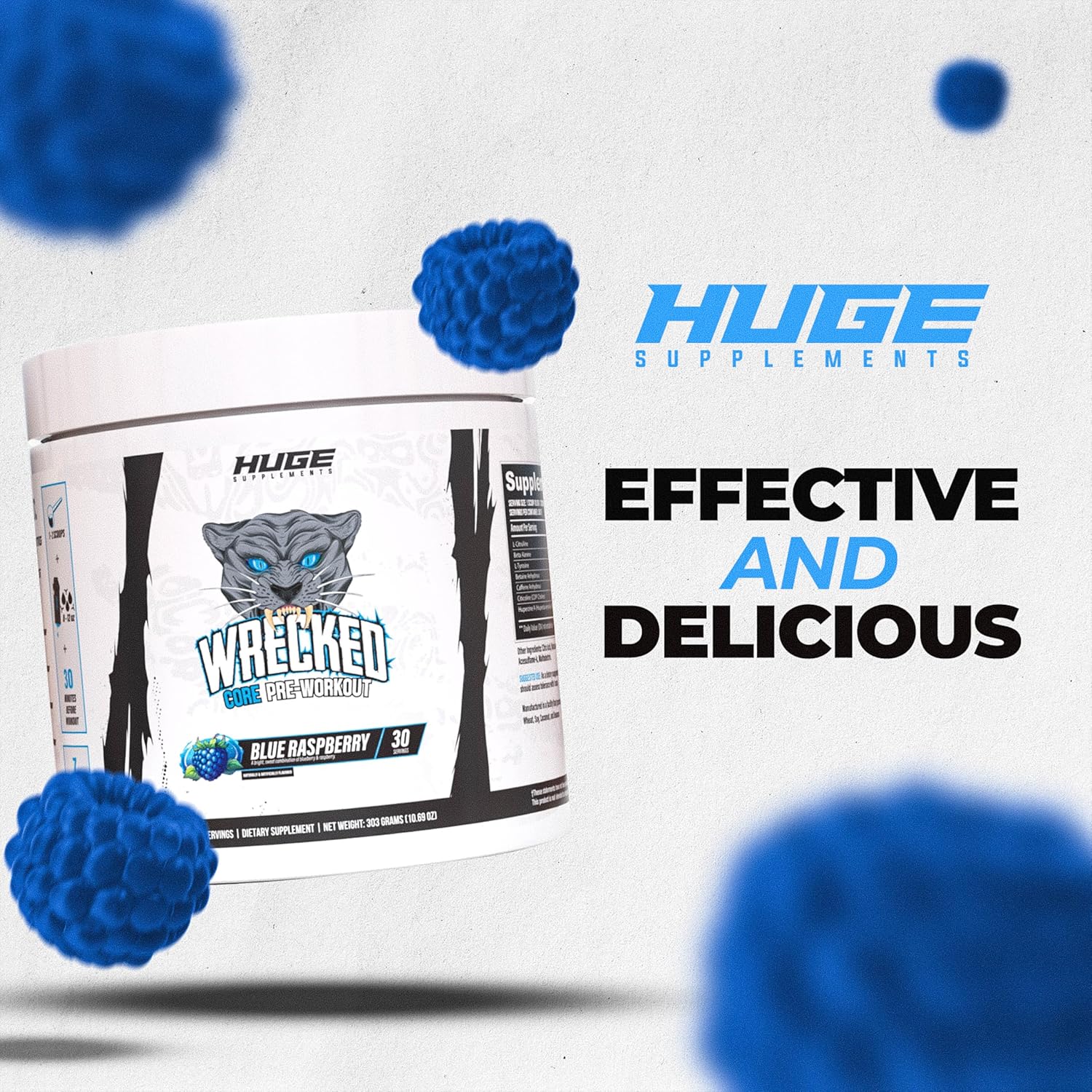 Wrecked Core - All-In-One Pre-Workout Supplement For Men & Women, Increase Energy, Focus & Pumps With L-Citrulline, Beta-Alanine, L-Tyrosine & More (30 Servings) (Strawberry Kiwi) : Health & Household