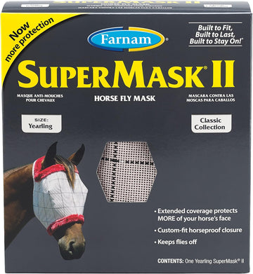 Farnam Home And Garden 100502911 No Ears Fly Mask Yearling For Horse - Color May Vary