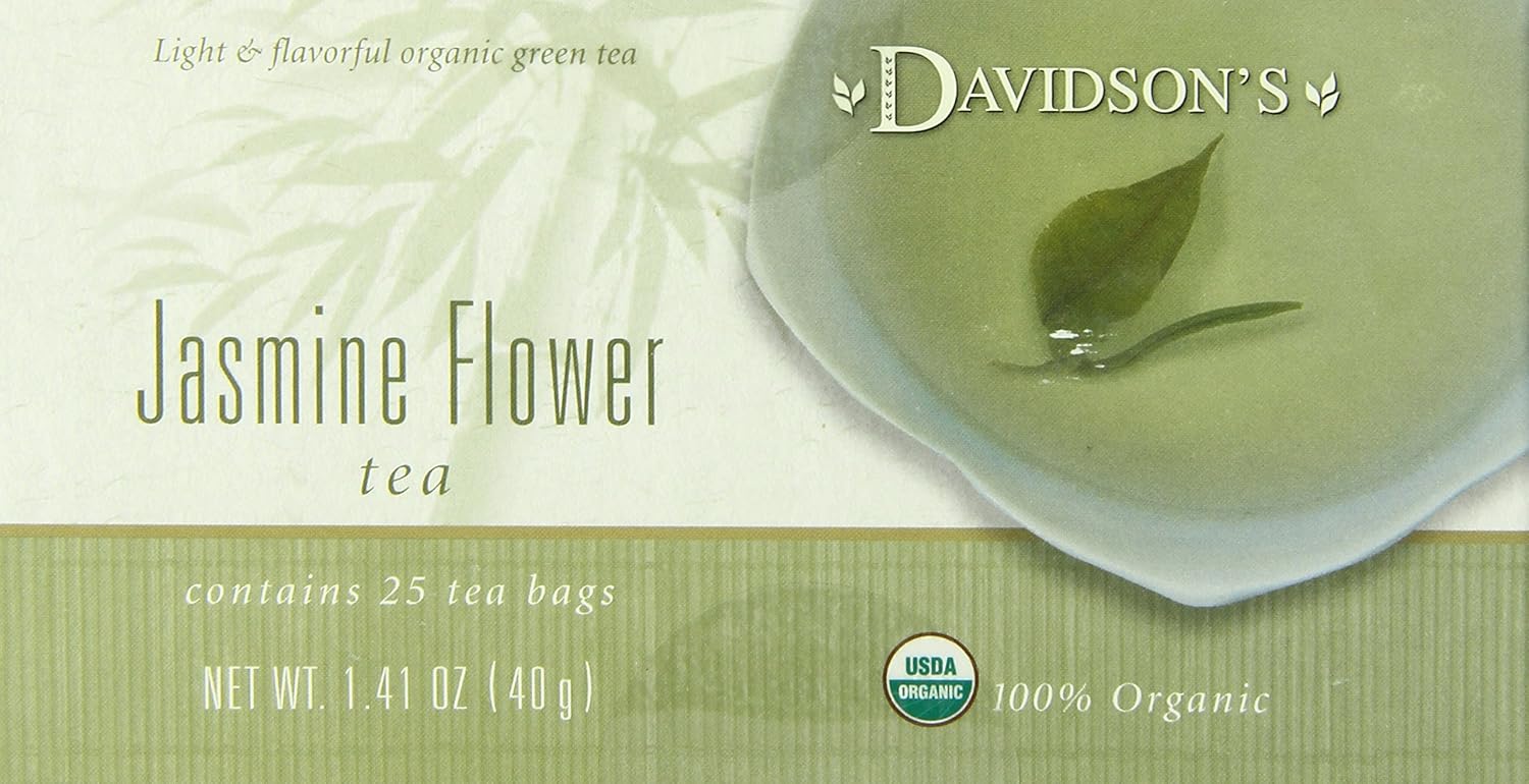 Davidson'S Organics, Jasmine Flower, 25-Count Tea Bags, Pack Of 6