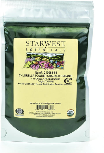 Starwest Botanicals Organic Chlorella Powder (Cracked Cell Walls), 4 Ounces