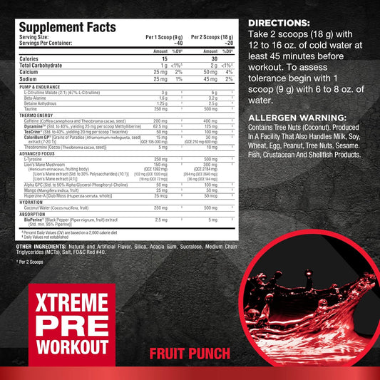 Allmax Nutrition - Impact Igniter Extreme Pre Workout Powder - With Citrulline Malate, Beta - Alanine, Caffeine, Taurine, And, Betaine Anhydrous (Fruit Punch)