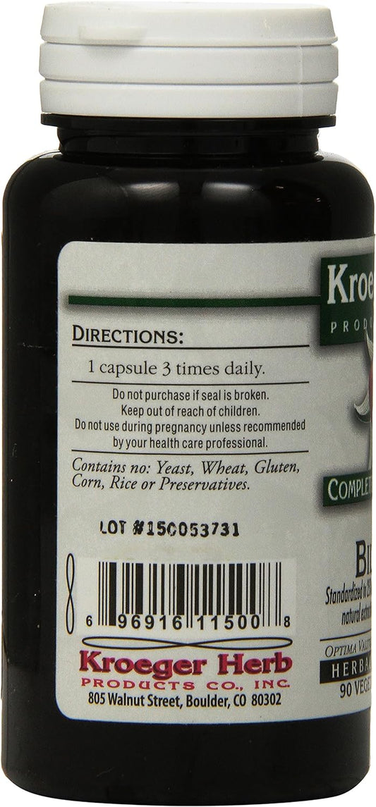 Kroeger Herb Bilberry Vegetarian Capsules, 90 Count