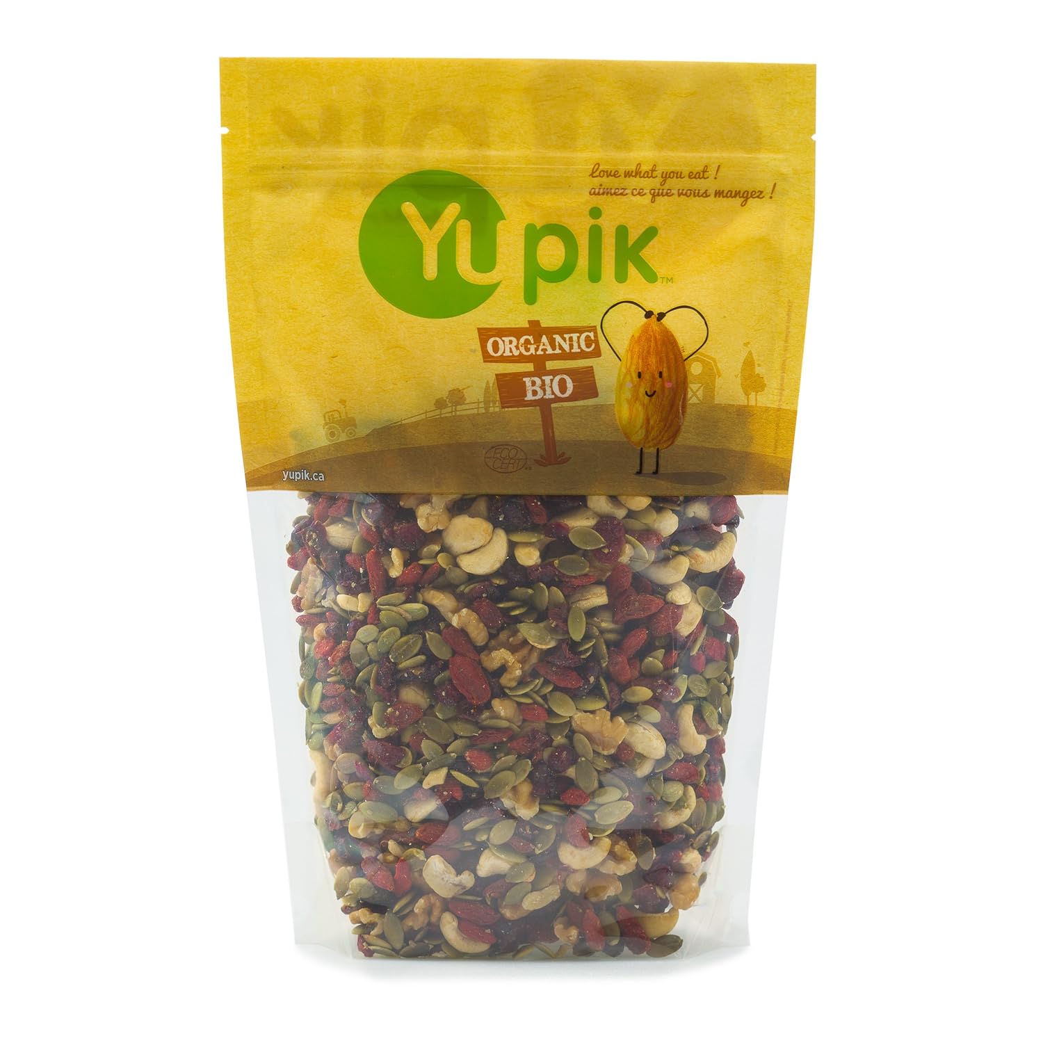 Yupik Trail Mix, Organic Goji Sport, 2.2 Lb, An Organic Mix Of Pumpkin Seeds, Cashews, Walnuts, Cranberries, Goji Berries, Pack Of 1