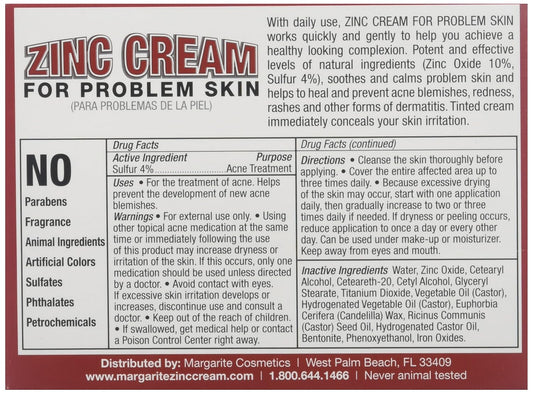 Zinc Cream Margarite 1 Oz Cream : Health & Household