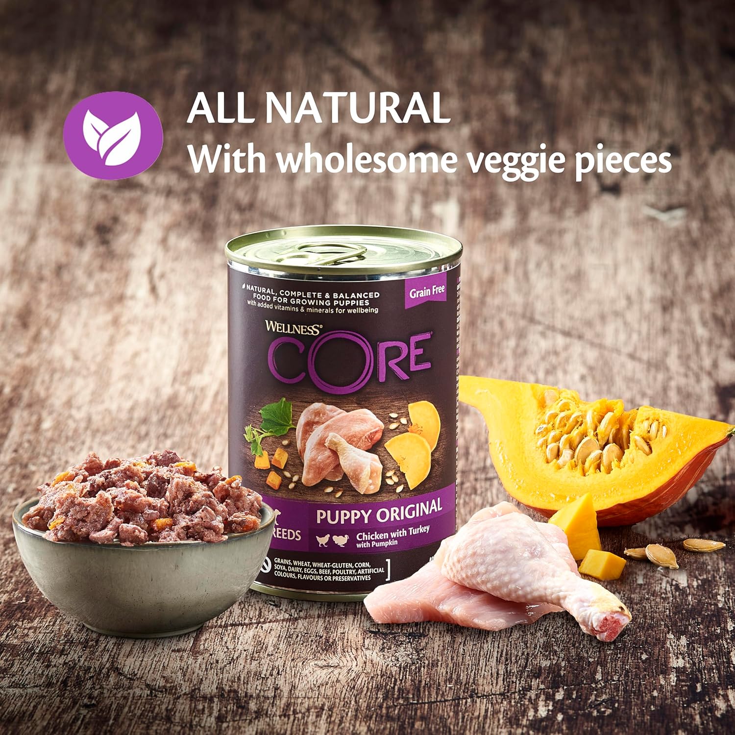 Wellness CORE Puppy Original, Wet Dog Food, Grain Free Puppy Food Wet, High Meat Content, Chicken & Turkey, 6 X 400 G :Pet Supplies