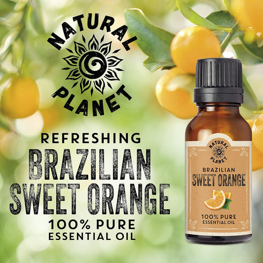 Natural Planet Brazilian Orange Essential Oil 15Ml Natural 100% Pure & Undiluted Natural Therapeutic Grade, Cruelty Free