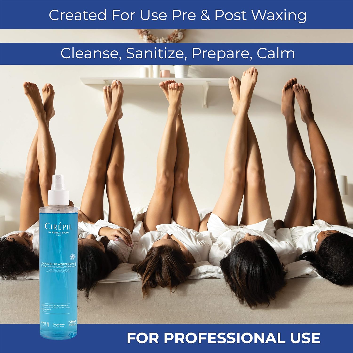 Cirepil - Pre & Post - Purifying Blue Lotion - 250Ml / 8.45 Fl Oz - Cleanses And Prepares The Skin - Pre-Waxing & Post-Waxing : Body Lotions : Beauty & Personal Care