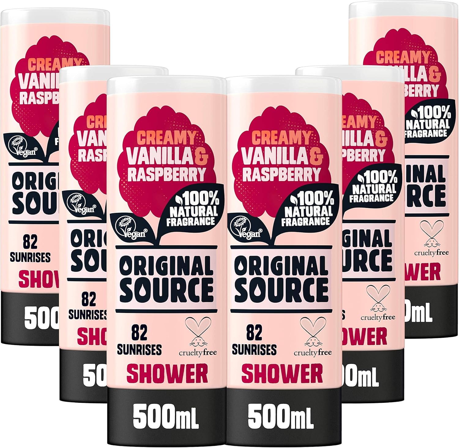 Original Source Mango Shower Gel, 100 Percent Natural Fragrance, Vegan, Cruelty Free, Paraben Free, Bulk Buy, Pack Of 6 X 500 Ml
