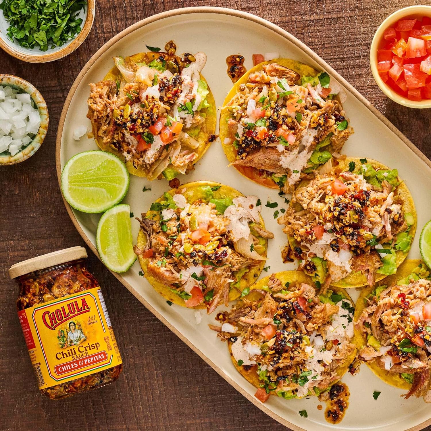Cholula Chili Crisp Sauce, Chiles & Pepitas, Crunchy Topping For Tacos, Tostadas, Eggs, Pizza And More, 8 Oz