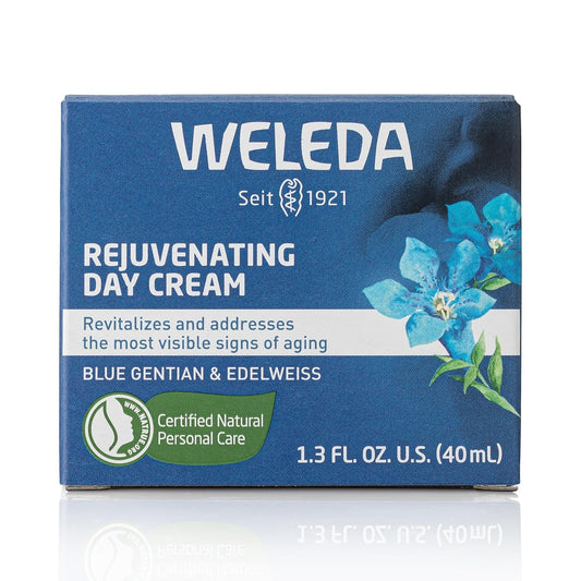 Weleda Face Care Rejuvenating Day Cream, 1.3 Fluid Ounces, Plant Rich Moisturizer With Blue Gentian And Edelweiss
