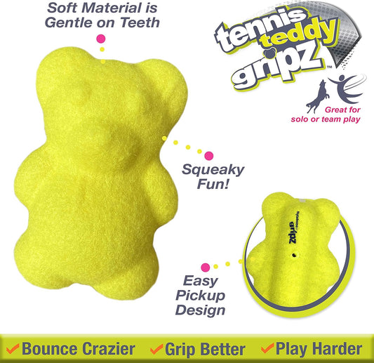 Nylabone Power Play Tennis Teddy Gripz Bear Dog Toy Teddy Medium (1 Count)