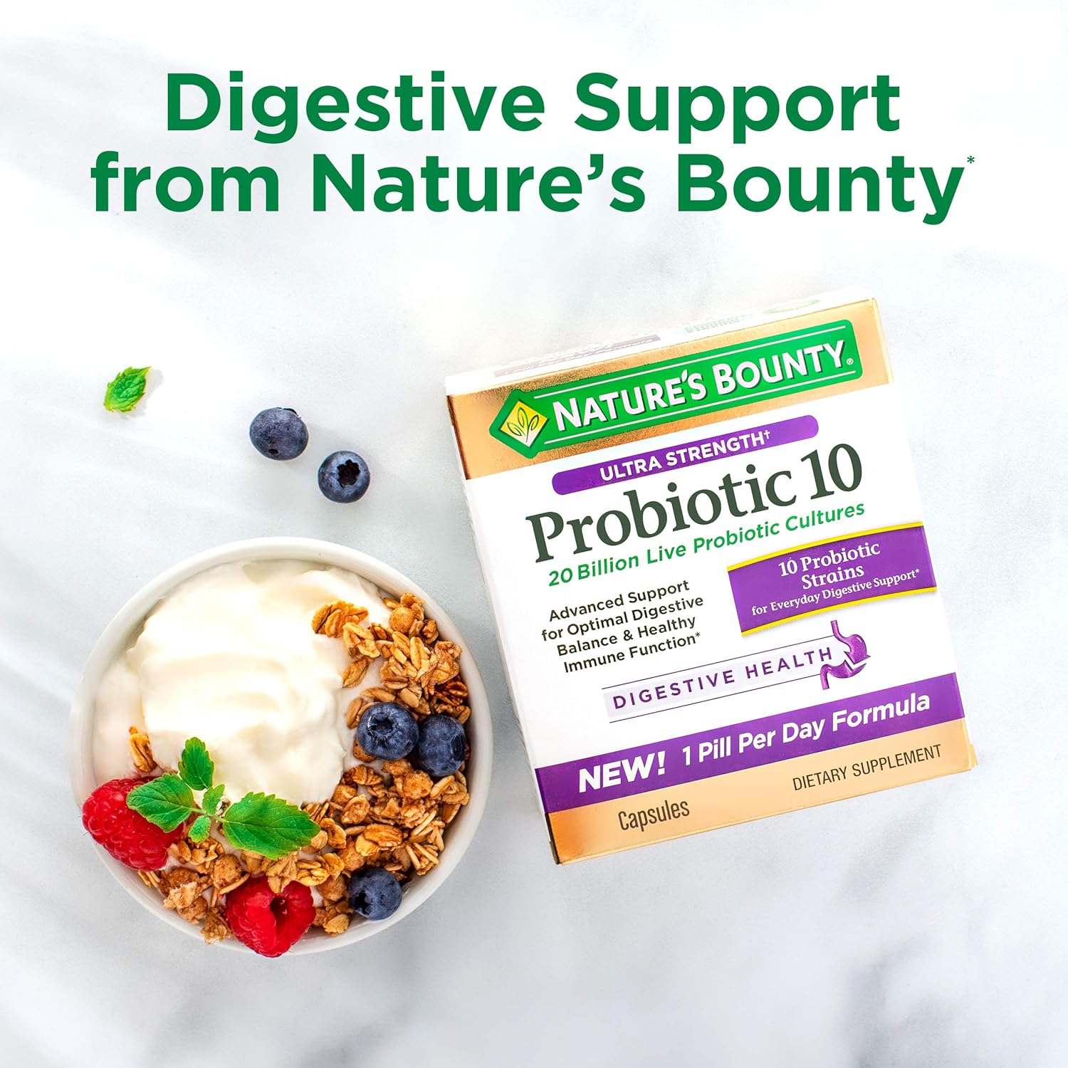 Nature's Bounty Controlled Delivery Probiotic, Dietary Supplement, Advanced Support for Digestive, Intestinal and Immune Health, 30 Caplets