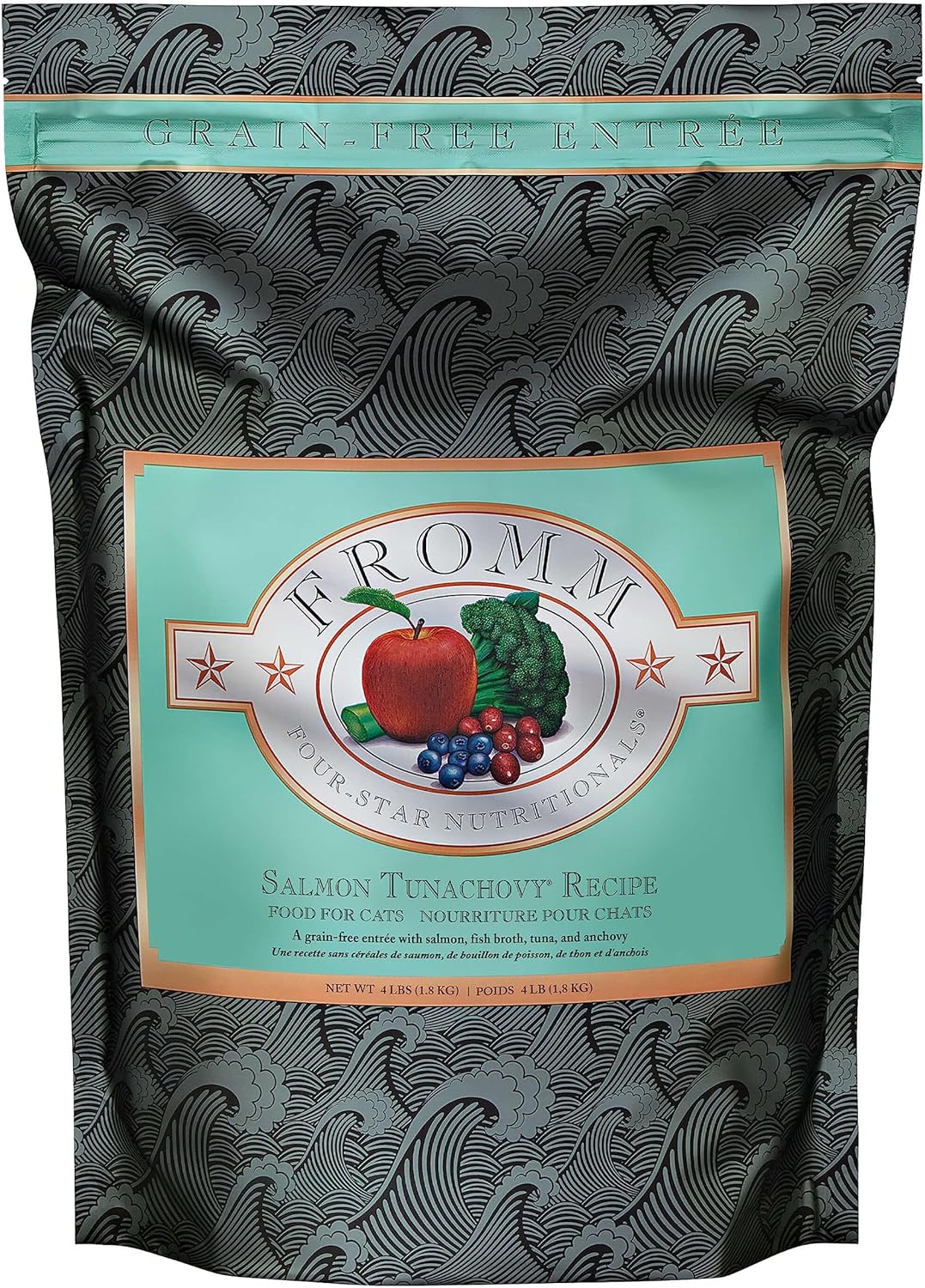 Fromm Four-Star Nutritionals, Grain-Free Salmon Tunachovy Dry Cat Food, 4Lb