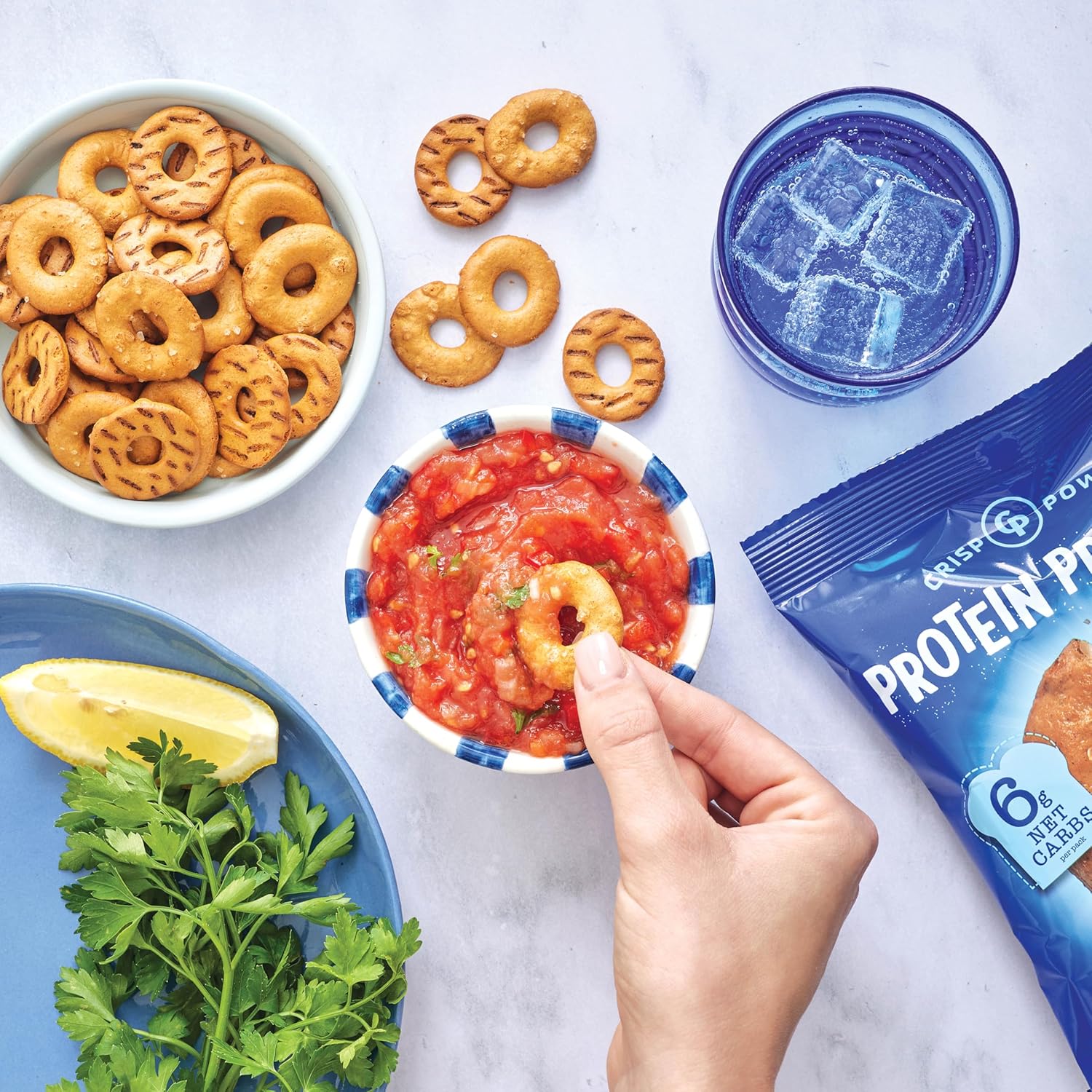 Crisp Power High Protein Pretzel Crisps - 6 Pack x 1.75 oz Crunchy & Flavorful Plant-Based Snack. No Sugar, 28g Protein Per Pack in 3 Savory Flavors, Vegan, Keto Friendly, Non-GMO, Kosher Non-Dairy (1.75 Ounce (Pack of 6), Sea Salt) : Health & Household