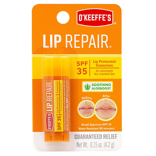O'Keeffe's Lip Repair SPF 35 Lip Balm, (Pack of 3)