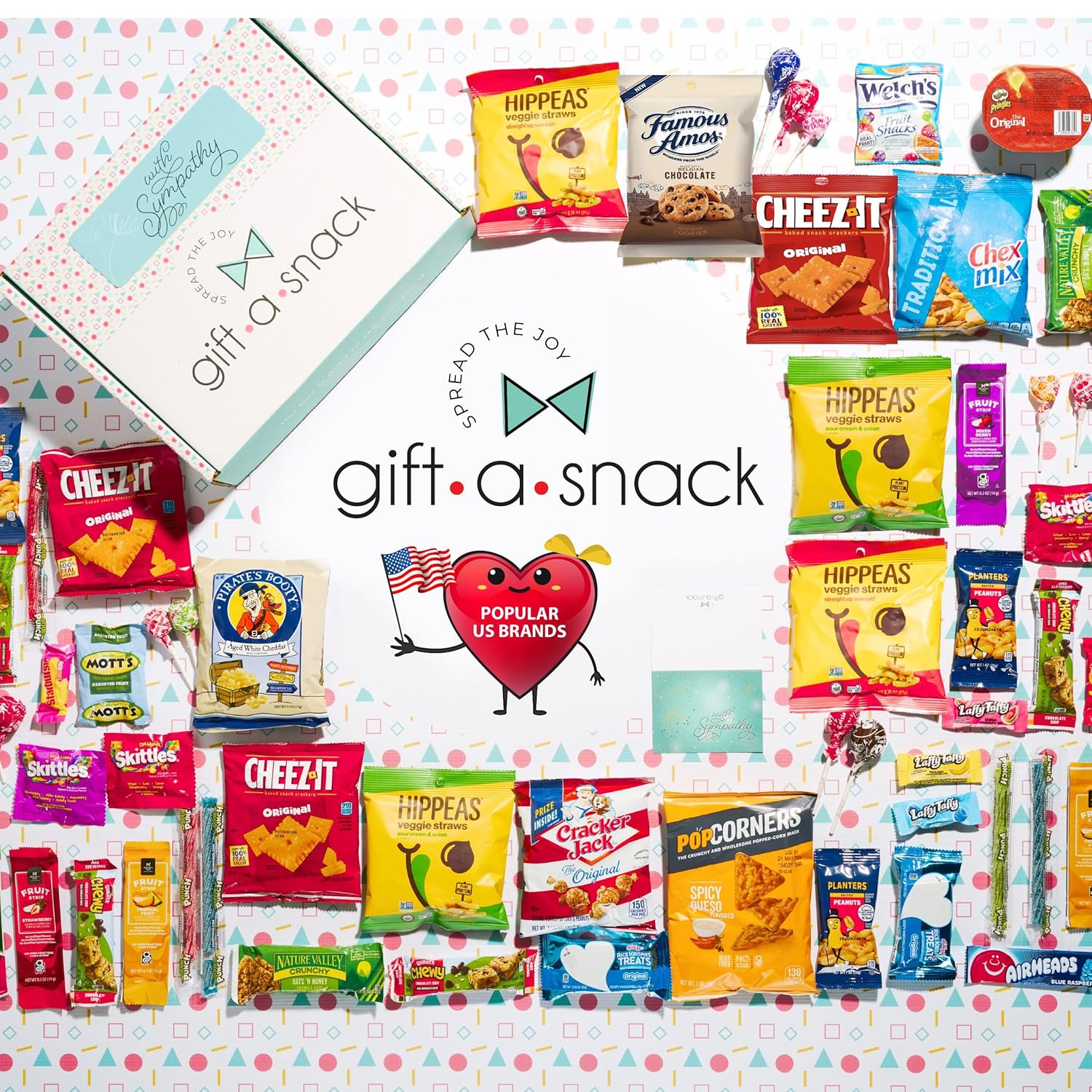 Gift A Snack - Sympathy Snack Box Care Package + Greeting Card (45 Count) Condolence For Loss Of Loved One, Dog Pet Cat Memorial Sweet Treats Gift Basket - Cravy Food Assortments & Variety Gifts