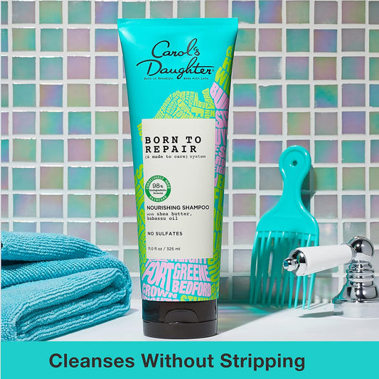 Carol'S Daughter Born To Repair Nourishing Shampoo, Sulfate-Free Hair Care For Curly Hair With Shea Butter, 11 Fl Oz