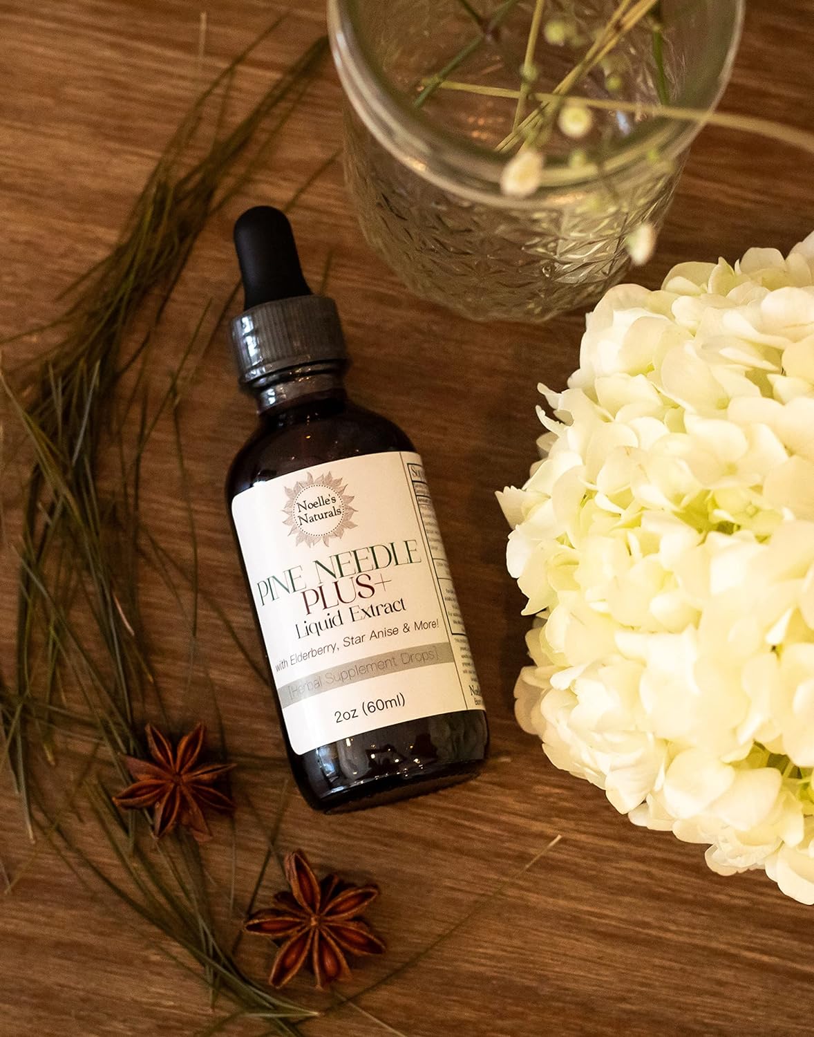 Pine Needle Plus+ Herbal Extract Drops with Eastern White Pine Needles, Organic Elderberry, Star Anise and More! High in Shikimic Acid - Immune Support : Health & Household