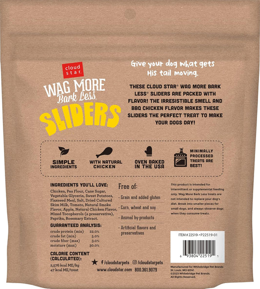 Cloud Star Wag More Bark Less Sliders Dog Treats, BBQ Chicken 8 oz. Bag : Pet Supplies