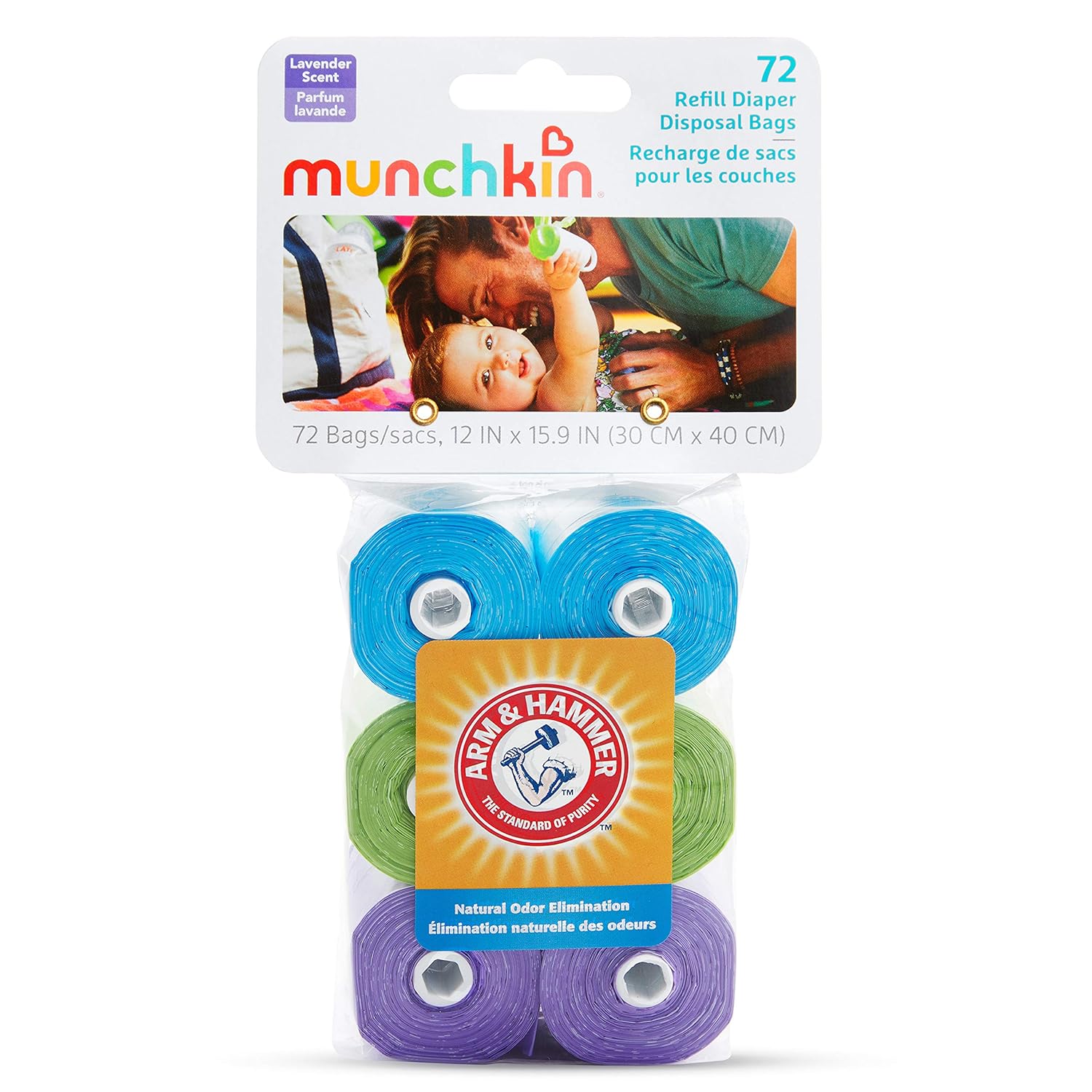 Munchkin® Arm and Hammer Diaper Bag Refills, 6 Pack, 72 Bags : Baby