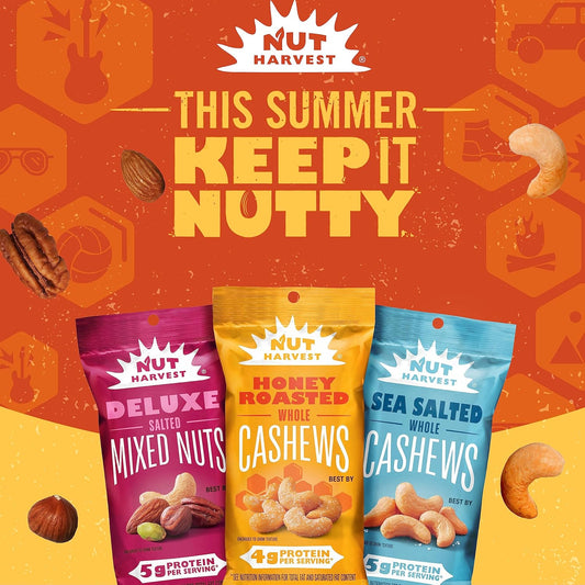 Nut Harvest, Sweet & Salty Cashews Variety Pack, 2.25 Ounce (Pack Of 16)