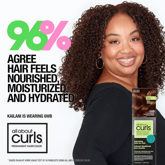 All About Curls 6Wb Cinnamon Roll (Medium Blonde - Cool Undertone) Permanent Hair Color (Prep + Protect Serum & Hair Dye For Curly Hair) - 100% Grey Coverage, Nourished & Radiant Curls